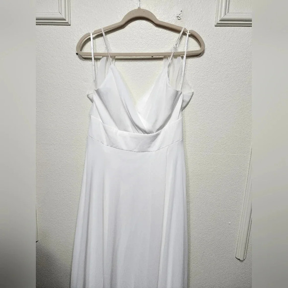 Lulu's Romantic Inspiration White Sleeveless Faux-Wrap Maxi Dress XL Wedding - Picture 7 of 12